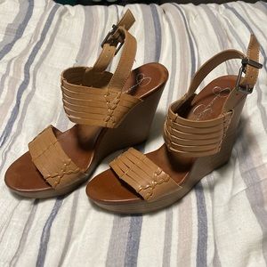 Jessica Simpson tan brown wedges